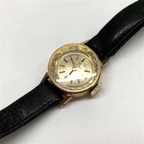 ladies 14k yellow gold manual omega watch|14k gold vintage Omega Watch.